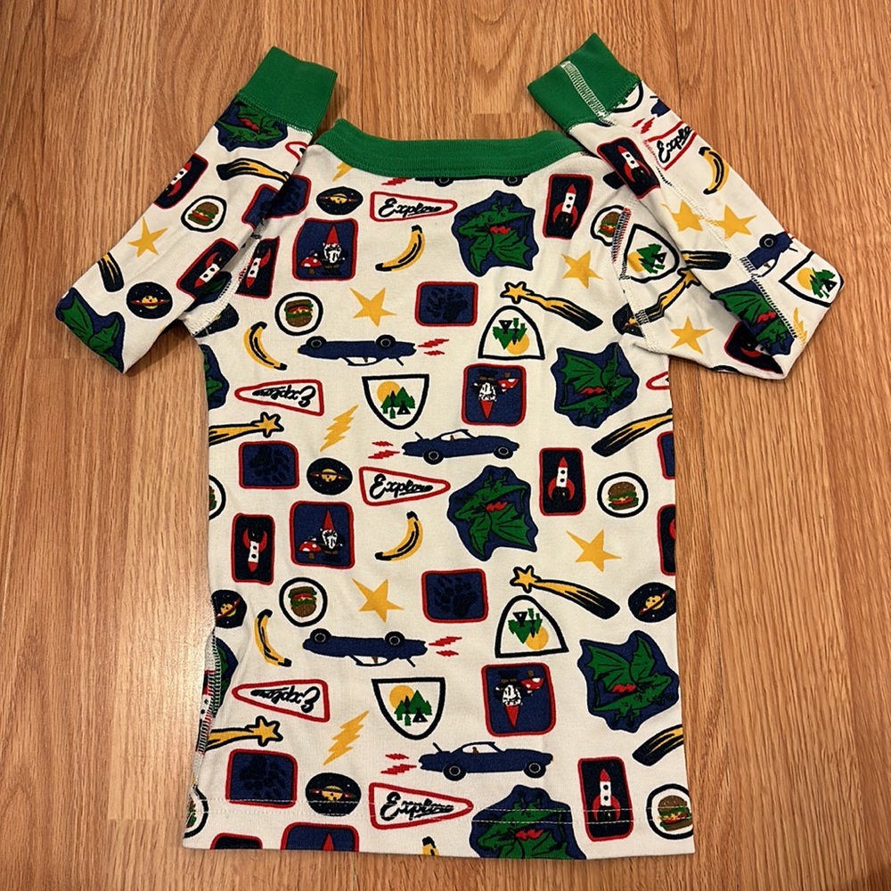Hanna Andersson Organic Cotton Gnome Car Dragon Rocket Long John Pajamas Size 4T - Picture 6 of 9
